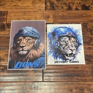 Detroit Lions Lion Helmet Art Prints - DETROIT LIONS POSTERS NFL